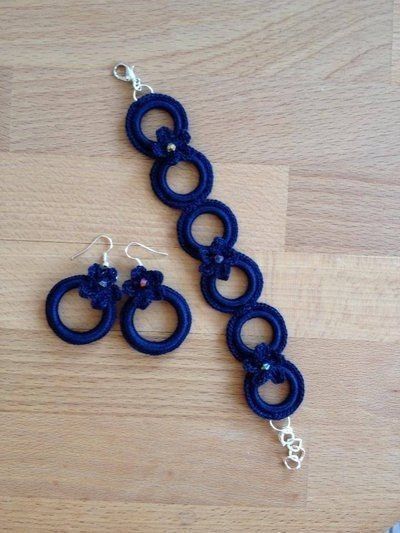 Crochet- Choker & Earrings Set