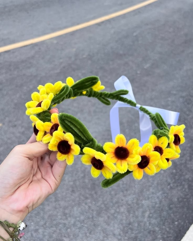 Chenille- Tiny Sunflower Tiara