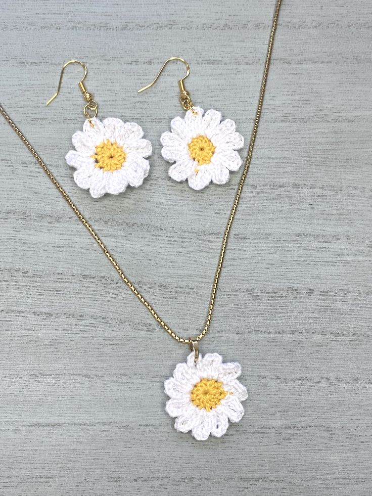 Crochet- Necklace & Earrings Set