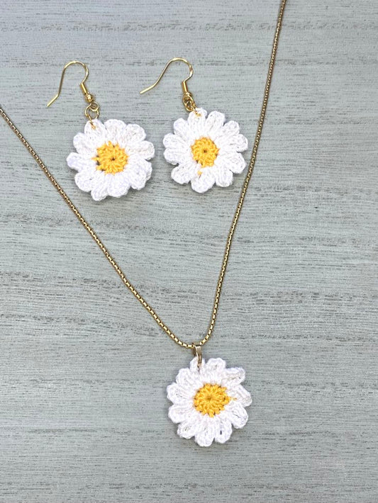 Crochet- Necklace & Earrings Set