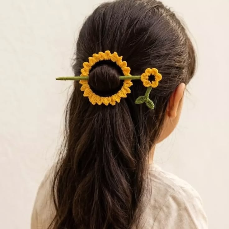 Crochet- Sunflower Bun Tie