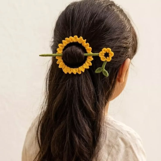 Crochet- Sunflower Bun Tie